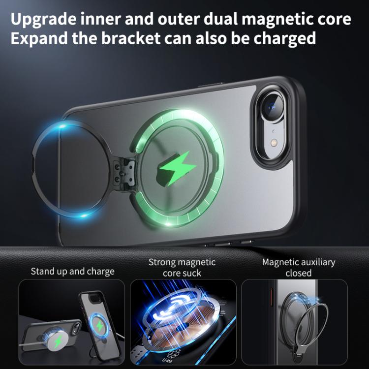 For iPhone 17e / 16e Double Ring MagSafe Magnetic Holder Phone Case
