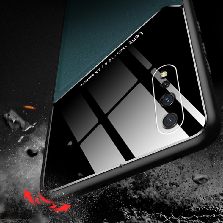 For Vivo iQOO Neo All-inclusive Leather + Organic Glass Phone Case with Metal Iron Sheet