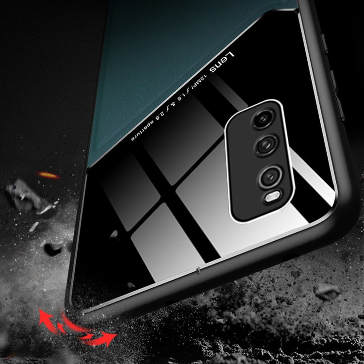 For Vivo iQOO Neo3 All-inclusive Leather + Organic Glass Phone Case with Metal Iron Sheet