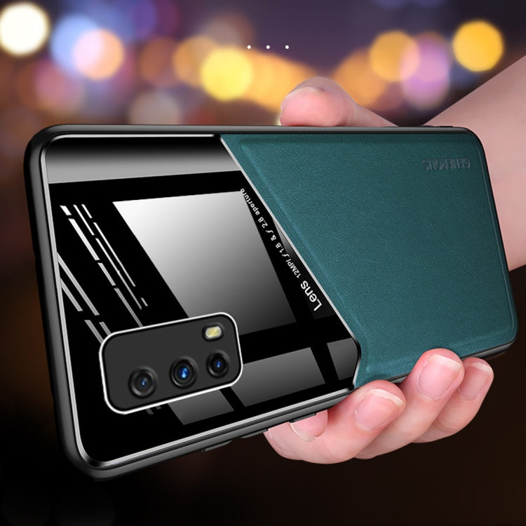 For Vivo iQOO Z1x All-inclusive Leather + Organic Glass Phone Case with Metal Iron Sheet