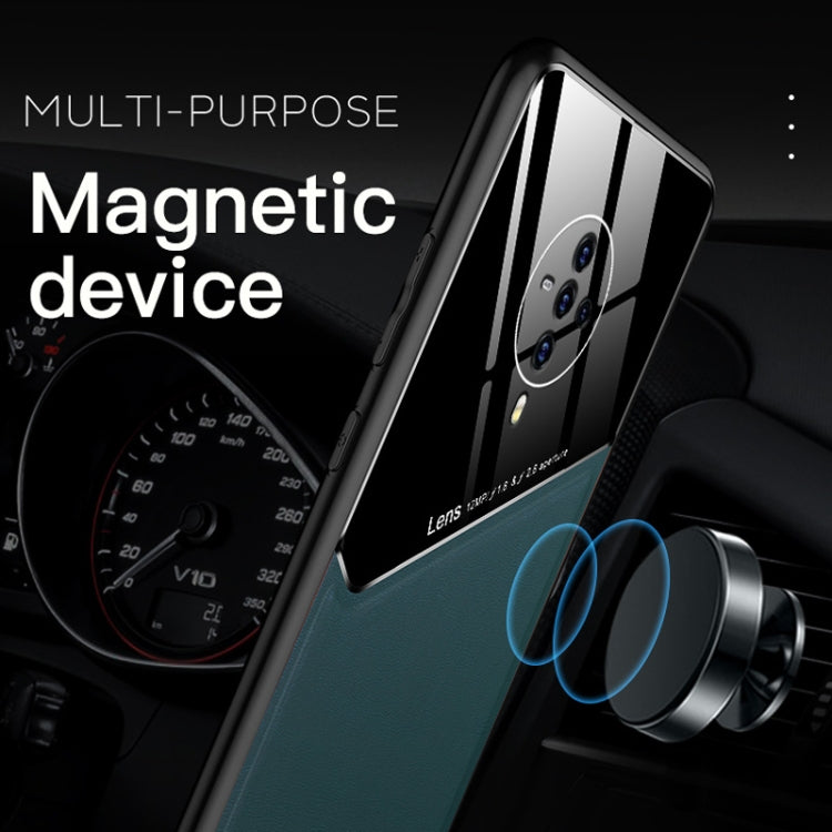 For Vivo S6 All-inclusive Leather + Organic Glass Phone Case with Metal Iron Sheet