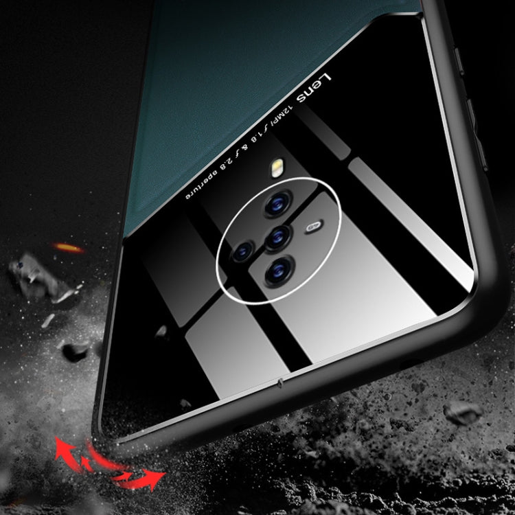 For Vivo S6 All-inclusive Leather + Organic Glass Phone Case with Metal Iron Sheet