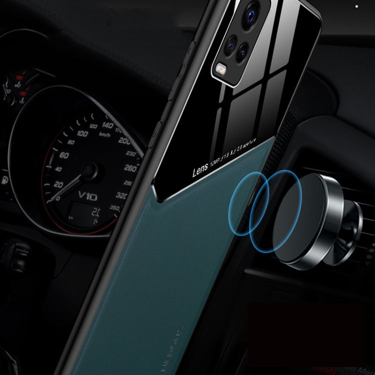 For Vivo S7 / V20 Pro All-inclusive Leather + Organic Glass Phone Case with Metal Iron Sheet