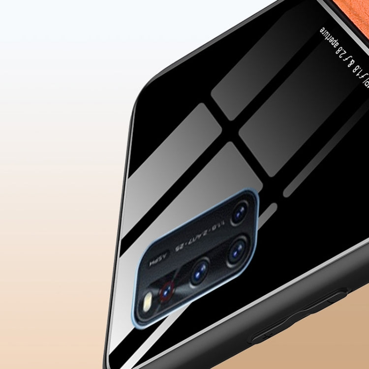 For Vivo V19 All-inclusive Leather + Organic Glass Phone Case with Metal Iron Sheet