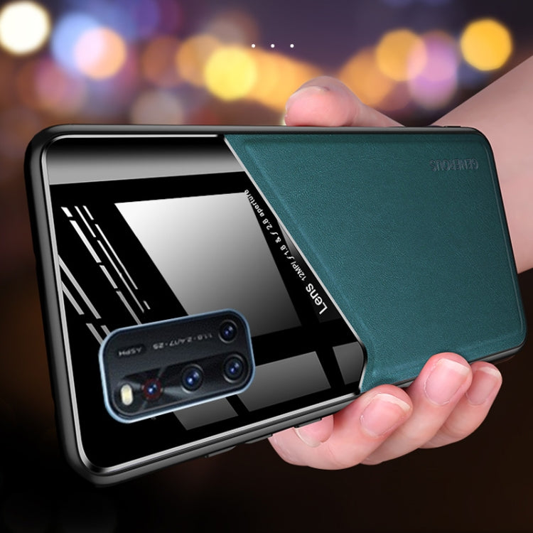 For Vivo V19 All-inclusive Leather + Organic Glass Phone Case with Metal Iron Sheet