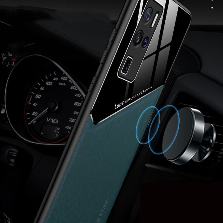 For Vivo X50 Pro+ All-inclusive Leather + Organic Glass Phone Case with Metal Iron Sheet