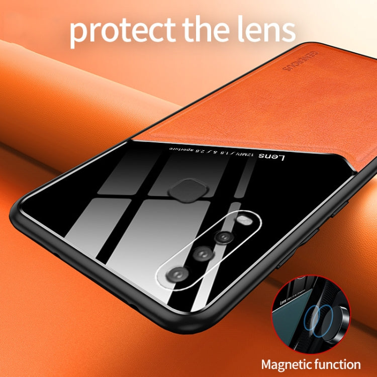 For Vivo Y17 All-inclusive Leather + Organic Glass Phone Case with Metal Iron Sheet