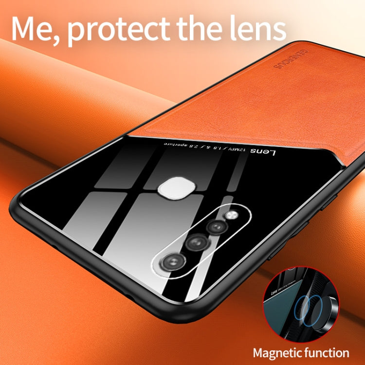 For Vivo Y19 All-inclusive Leather + Organic Glass Phone Case with Metal Iron Sheet