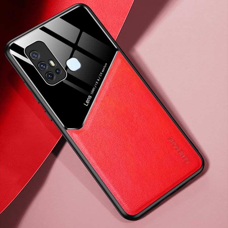 For Vivo Z6 All-inclusive Leather + Organic Glass Phone Case with Metal Iron Sheet