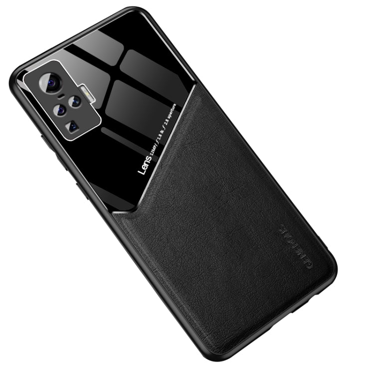 For Vivo X50 Pro All-inclusive Leather + Organic Glass Phone Case with Metal Iron Sheet