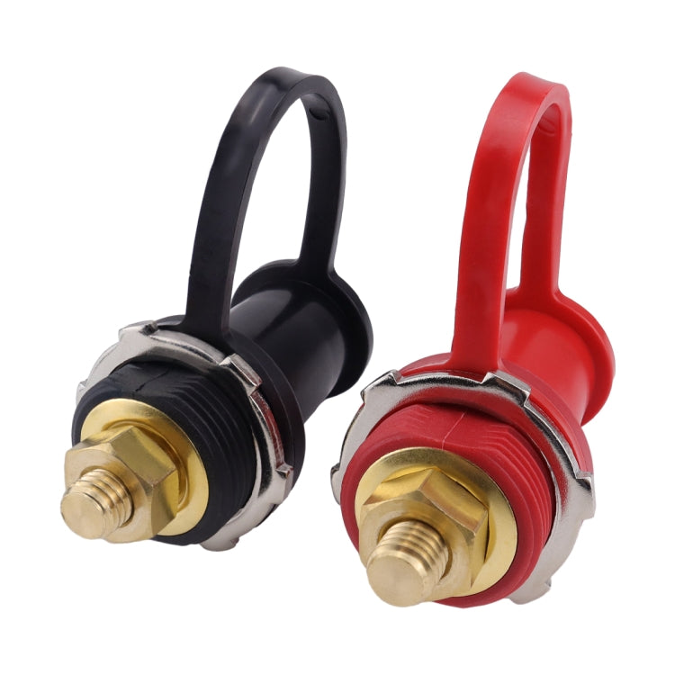 Pair 250A Car Stud Battery Charger Binding Post - Black + Red