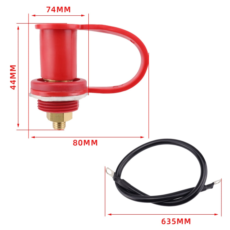 Pair 250A Car Stud Battery Charger Binding Post - Black + Red
