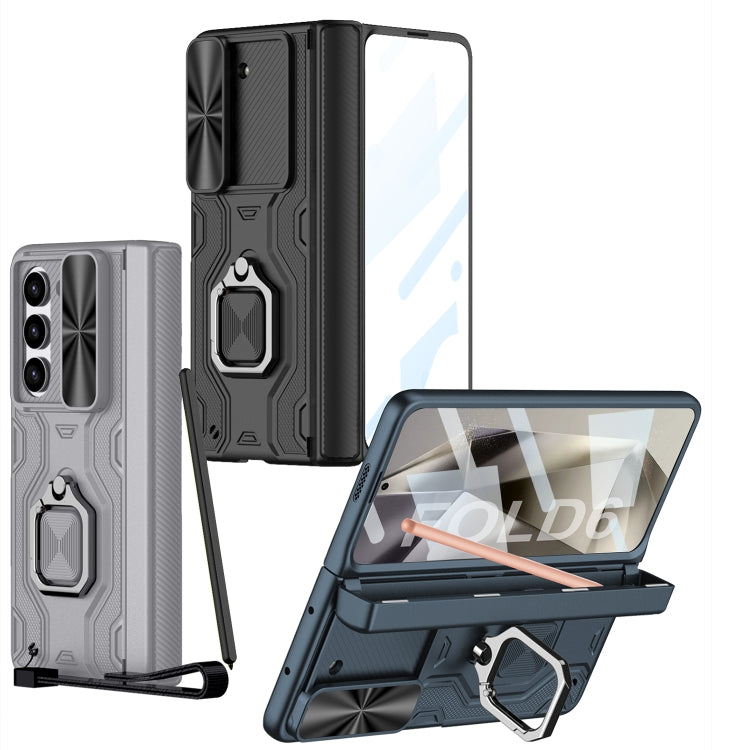 For Samsung Galaxy Z Fold6 GKK Integrated Folding Alloy Shell PC Phone Case with Pen Box, Not Included Pen