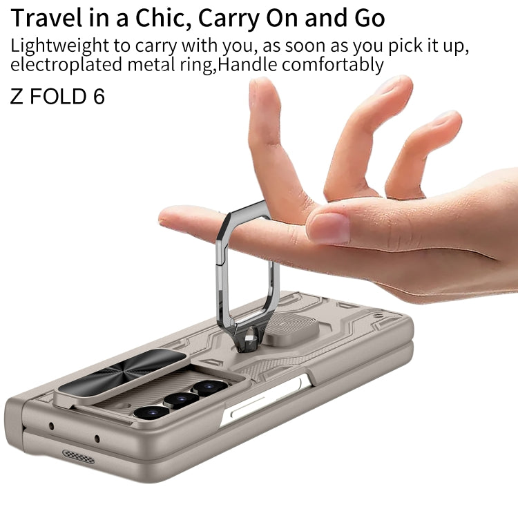 For Samsung Galaxy Z Fold6 GKK Integrated Folding Alloy Shell PC Phone Case with Pen Box, Not Included Pen