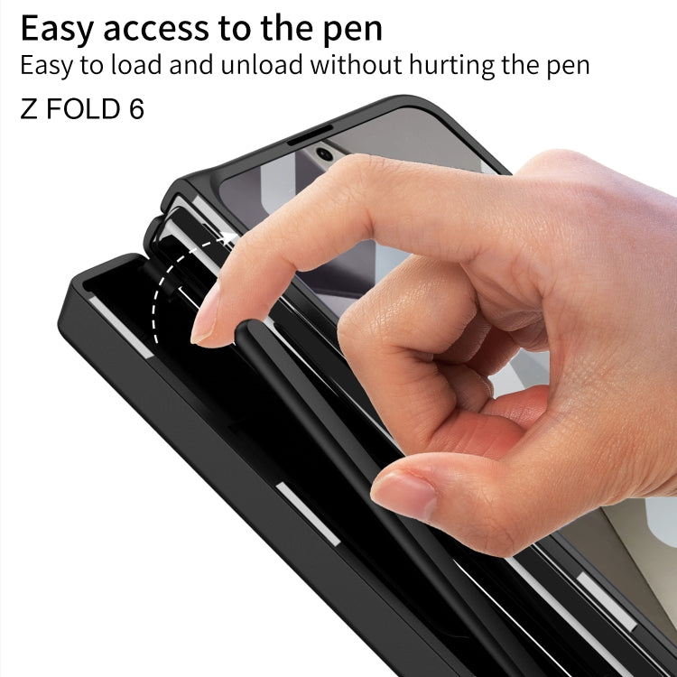 For Samsung Galaxy Z Fold6 GKK Integrated Folding Alloy Shell PC Phone Case with Pen Box, Not Included Pen