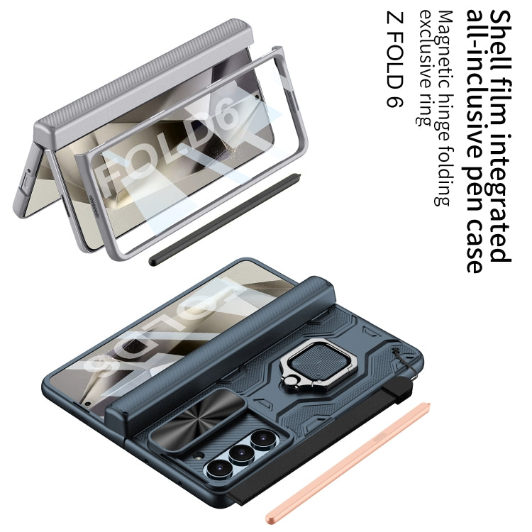 For Samsung Galaxy Z Fold6 GKK Integrated Folding Alloy Shell PC Phone Case with Pen Box, Not Included Pen
