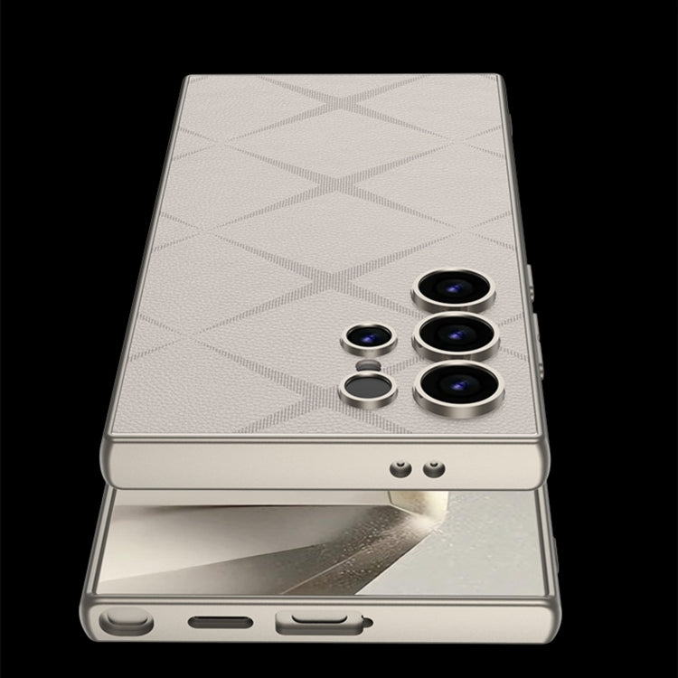For Samsung Galaxy S23 Ultra 5G GKK Asterism Metal Paint Skin Feel Leather Full Coverage Phone Case, Not Included Pen