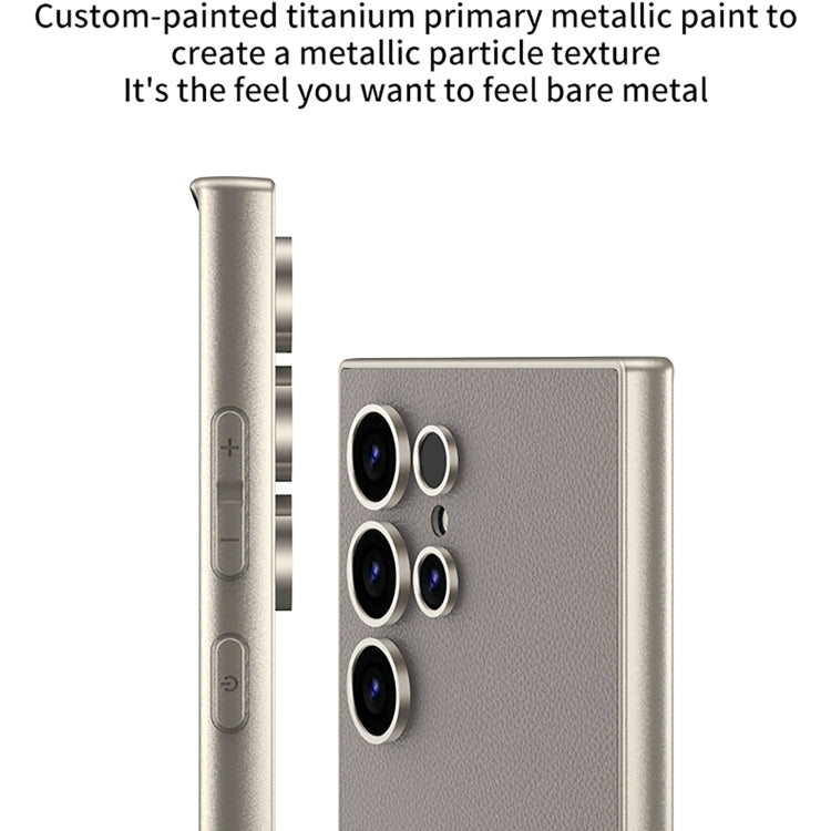For Samsung Galaxy S23 Ultra 5G GKK Metal Paint Skin Feel Leather Full Coverage Phone Case