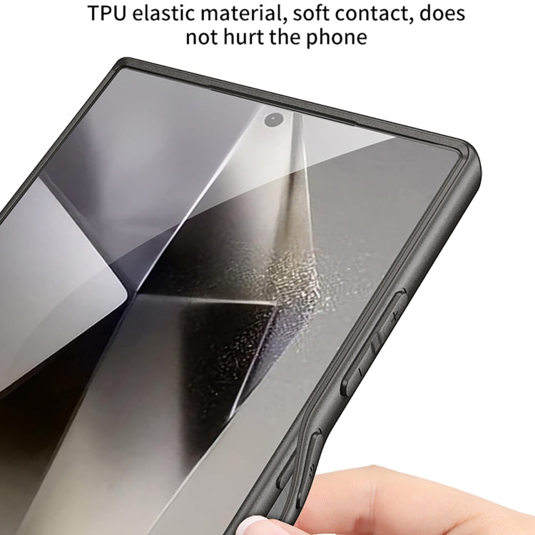 For Samsung Galaxy S23 Ultra 5G GKK Metal Paint Skin Feel Leather Full Coverage Phone Case
