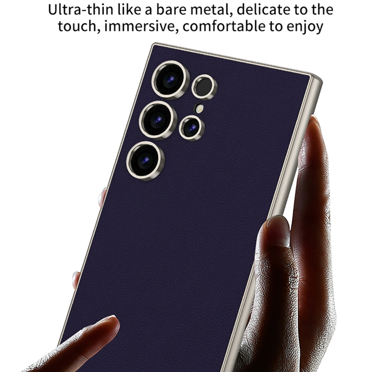 For Samsung Galaxy S23 Ultra 5G GKK Metal Paint Skin Feel Leather Full Coverage Phone Case
