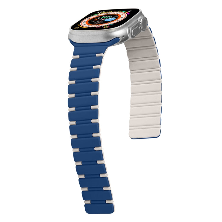 For Apple Watch Series 7 41mm Two-color Magnetic Silicone Watch Band