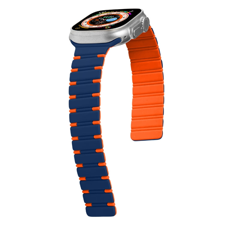 For Apple Watch Series 7 41mm Two-color Magnetic Silicone Watch Band