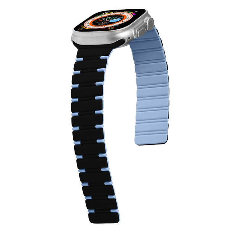 For Apple Watch Series 7 41mm Two-color Magnetic Silicone Watch Band