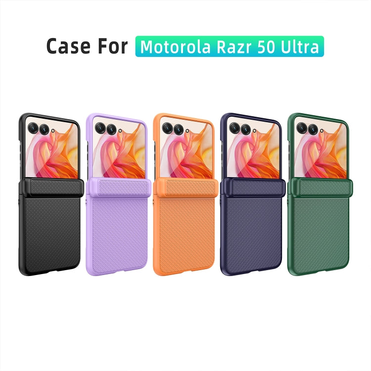 For Motorola Razr 50 Ultra Integrated Fold Hinge Grid Texture Phone Case