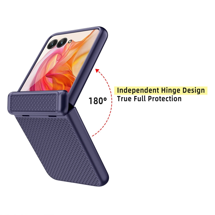 For Motorola Razr 50 Ultra Integrated Fold Hinge Grid Texture Phone Case