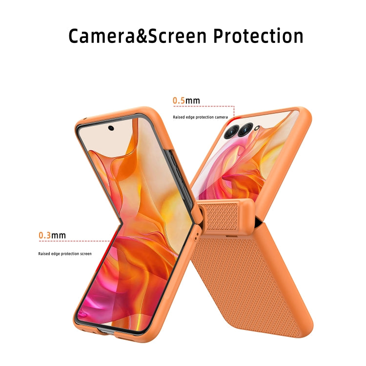 For Motorola Razr 50 Ultra Integrated Fold Hinge Grid Texture Phone Case