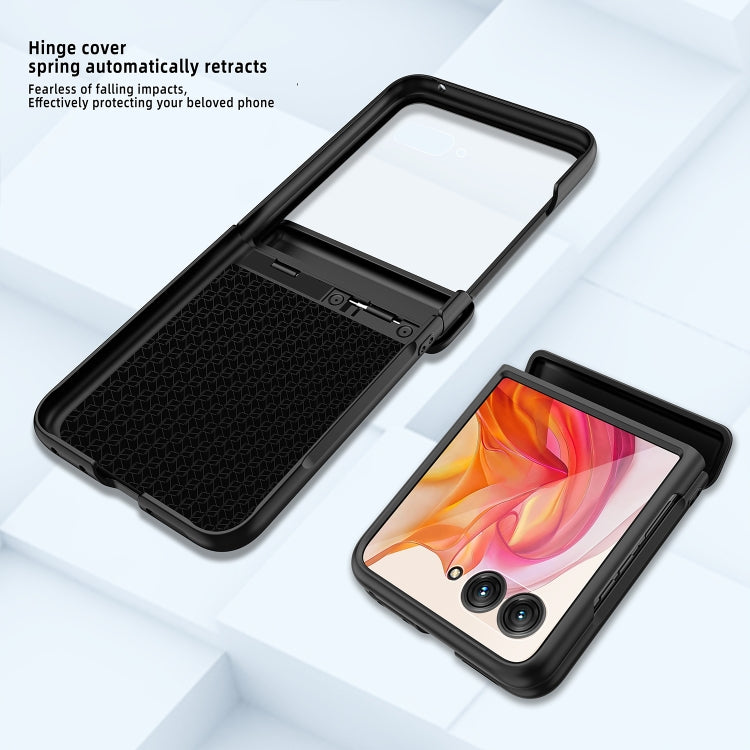 For Motorola Razr 50 Ultra Integrated Fold Hinge Grid Texture Phone Case