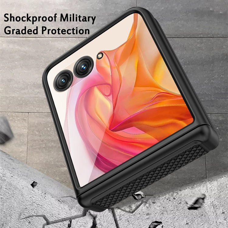 For Motorola Razr 50 Ultra Integrated Fold Hinge Grid Texture Phone Case