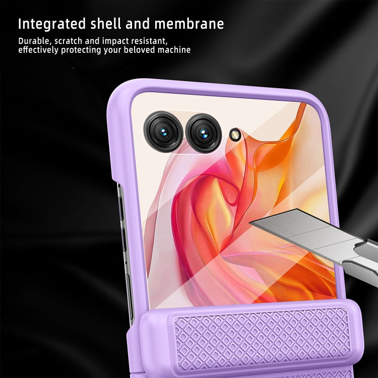 For Motorola Razr 50 Ultra Integrated Fold Hinge Grid Texture Phone Case