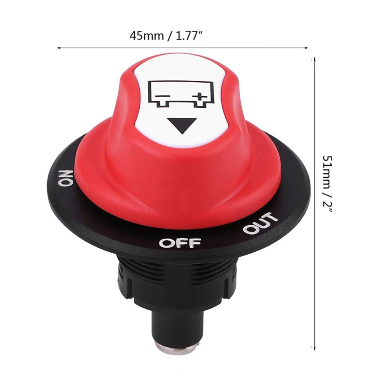 Yacht RV 12V 50A Battery DC Switch with 4pcs Terminals - Black
