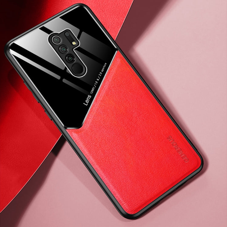 For Xiaomi Redmi 9 All-inclusive Leather + Organic Glass Phone Case with Metal Iron Sheet