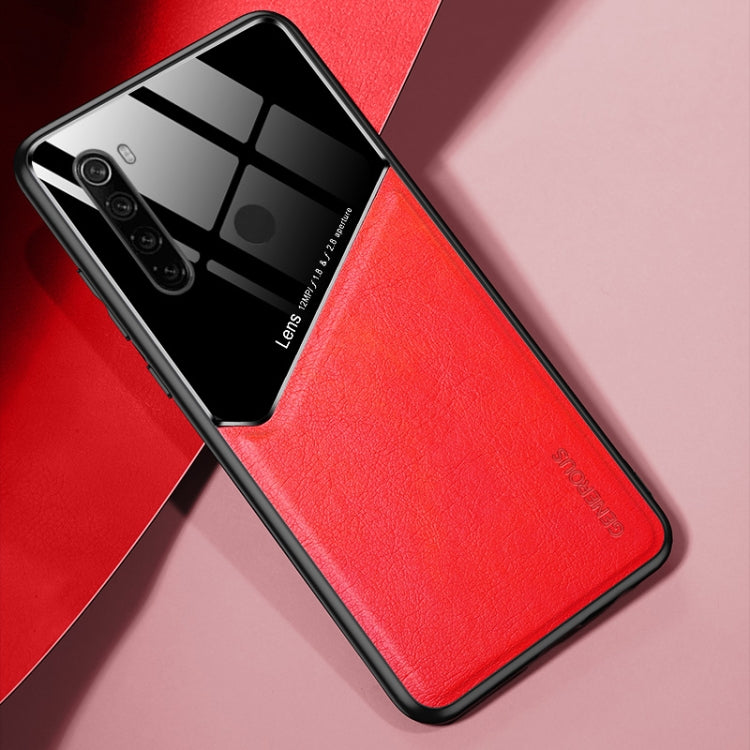 For Xiaomi Redmi Note 8 All-inclusive Leather + Organic Glass Phone Case with Metal Iron Sheet