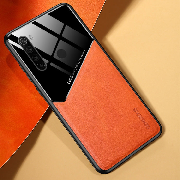For Xiaomi Redmi Note 8 All-inclusive Leather + Organic Glass Phone Case with Metal Iron Sheet