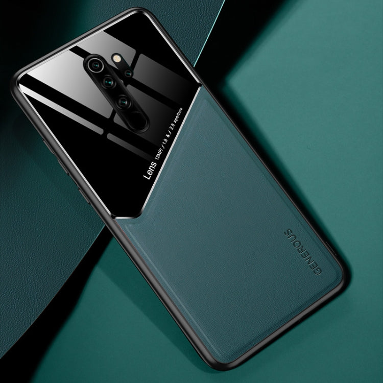 For Xiaomi Redmi Note 8 Pro All-inclusive Leather + Organic Glass Phone Case with Metal Iron Sheet