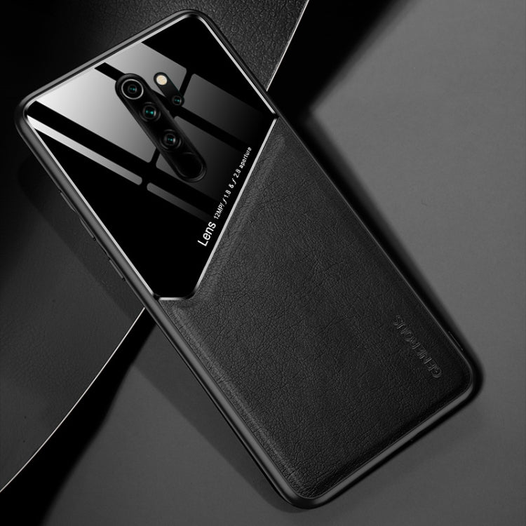 For Xiaomi Redmi Note 8 Pro All-inclusive Leather + Organic Glass Phone Case with Metal Iron Sheet