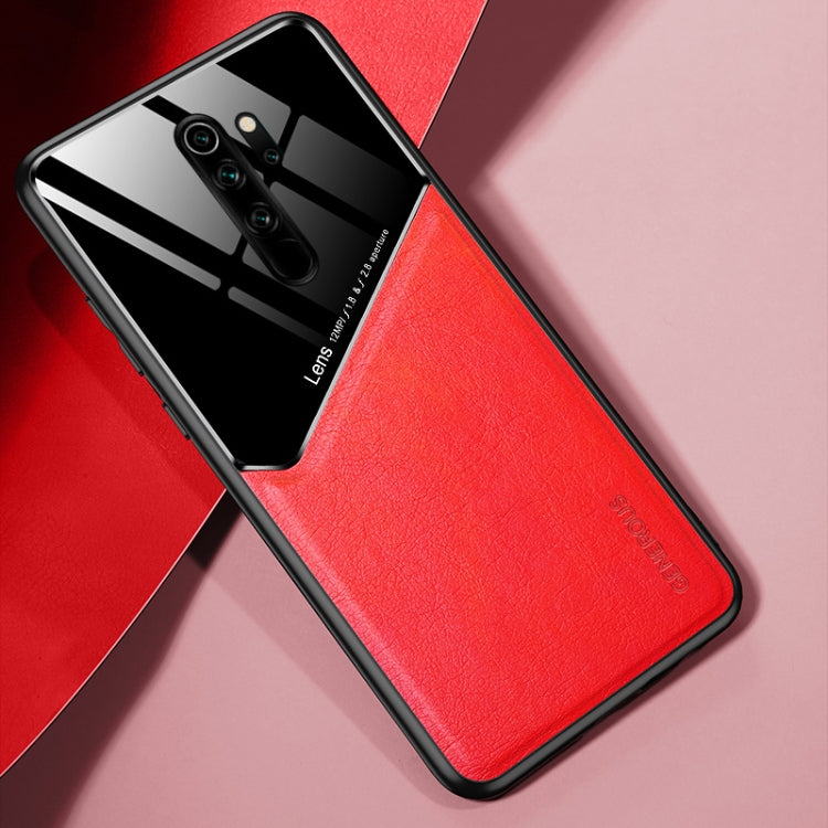 For Xiaomi Redmi Note 8 Pro All-inclusive Leather + Organic Glass Phone Case with Metal Iron Sheet