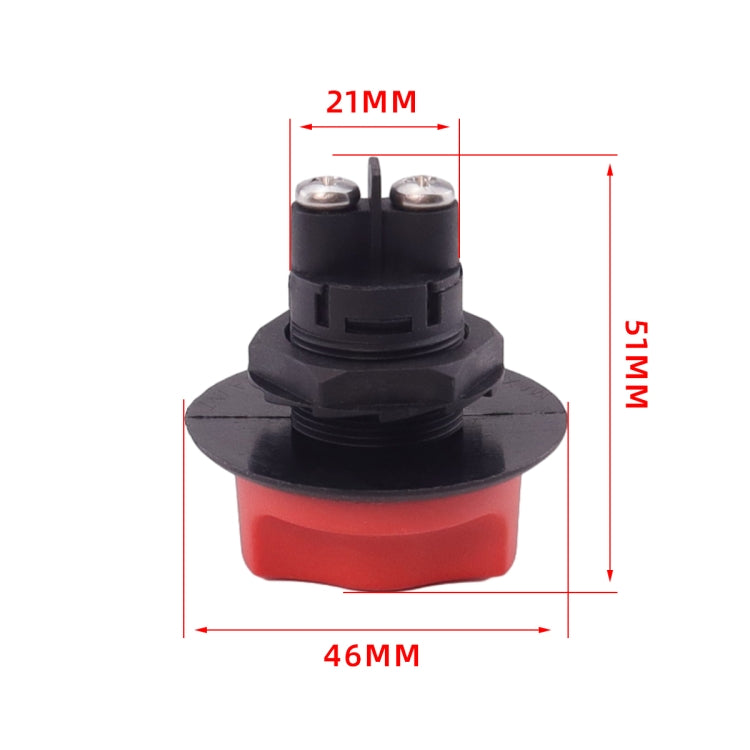 Yacht RV 12V 50A Battery DC Switch with 4pcs Terminals - Black