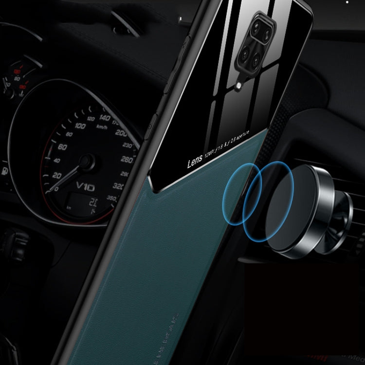 For Xiaomi Redmi Note 9s All-inclusive Leather + Organic Glass Phone Case with Metal Iron Sheet