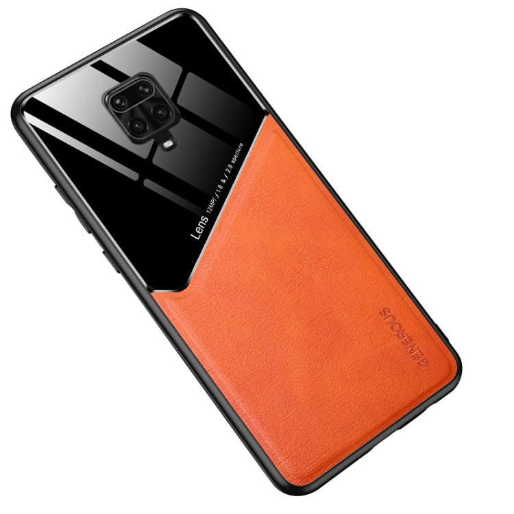 For Xiaomi Redmi Note 9s All-inclusive Leather + Organic Glass Phone Case with Metal Iron Sheet