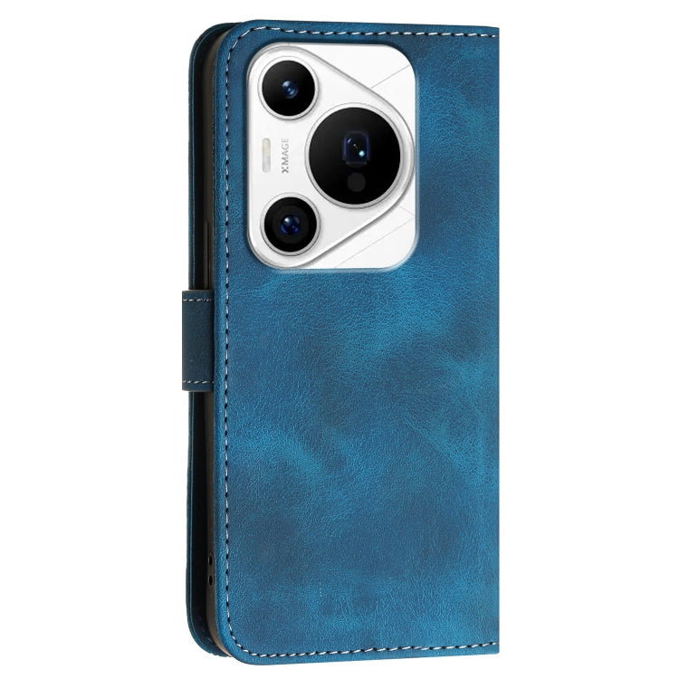 For Huawei Pura 70 Pro / Pura 70 Pro+ Grid Butterfly Embossed Pattern Leather Phone Case with Lanyard