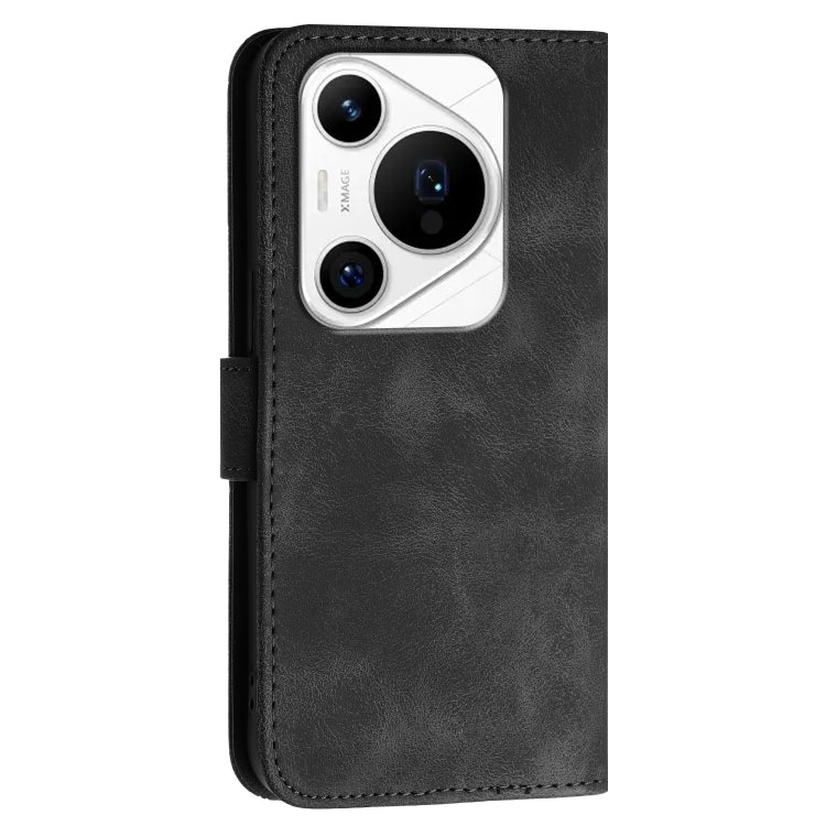 For Huawei Pura 70 Pro / Pura 70 Pro+ Grid Butterfly Embossed Pattern Leather Phone Case with Lanyard