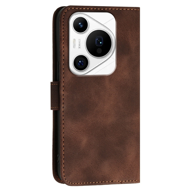 For Huawei Pura 70 Pro / Pura 70 Pro+ Grid Butterfly Embossed Pattern Leather Phone Case with Lanyard