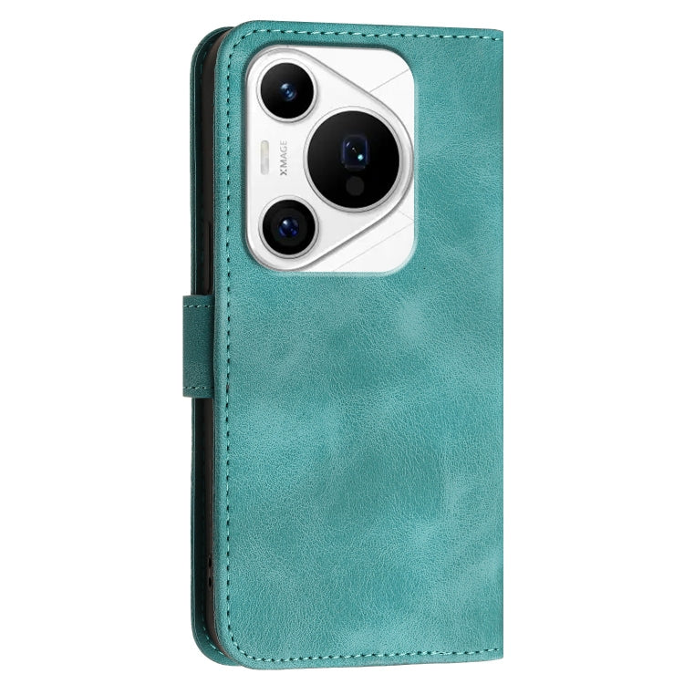 For Huawei Pura 70 Pro / Pura 70 Pro+ Grid Butterfly Embossed Pattern Leather Phone Case with Lanyard