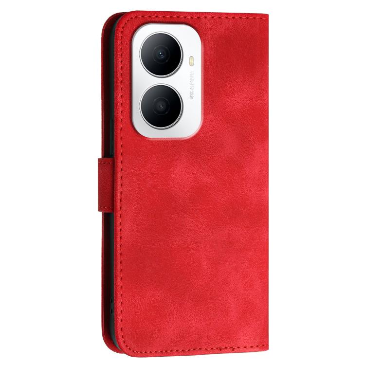 For Huawei Enjoy 80 Plus Grid Butterfly Embossed Pattern Leather Phone Case with Lanyard