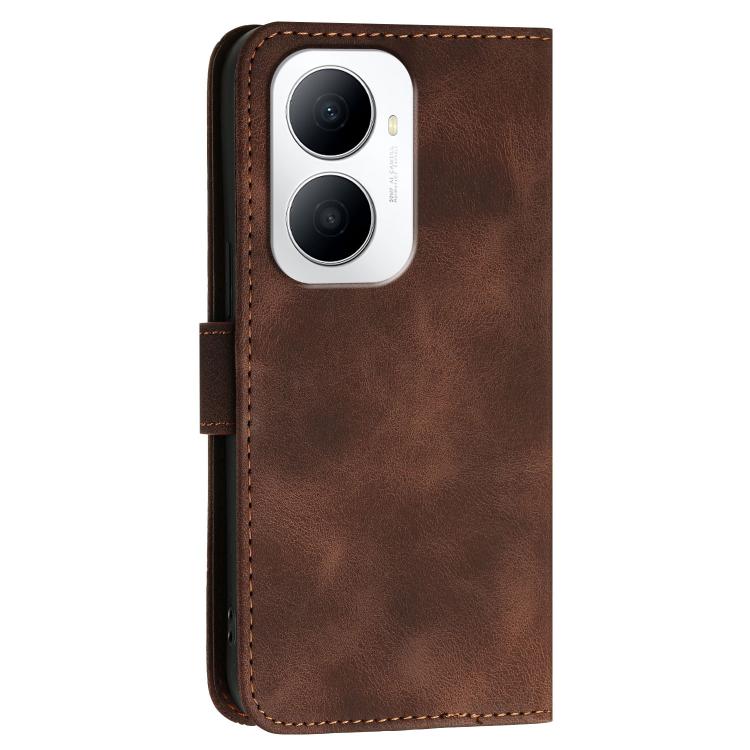 For Huawei Enjoy 80 Plus Grid Butterfly Embossed Pattern Leather Phone Case with Lanyard