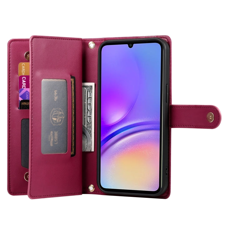 For Samsung Galaxy A05 Nine Card-slot Zipper Wallet Bag Leather Phone Case